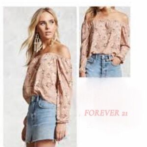 Y2K Forever 21 Floral Off the Shoulder Top